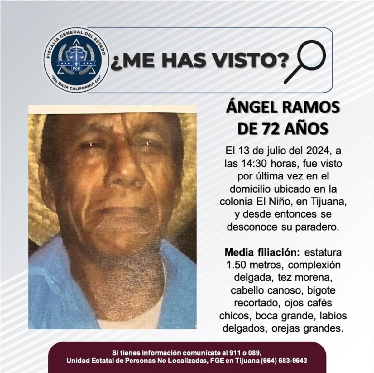 Ángel Ramos fue visto por última vez el 13 de julio de 2024.