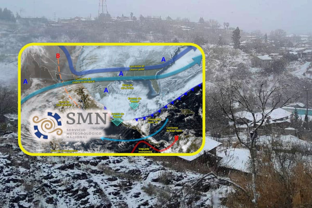 Nuevo frente frío 32 y su masa de aire polar “congelarán” estas ciudades mañana jueves y viernes con lluvias intensas, vientos de “Norte” de hasta 90 km/h, heladas y nevadas