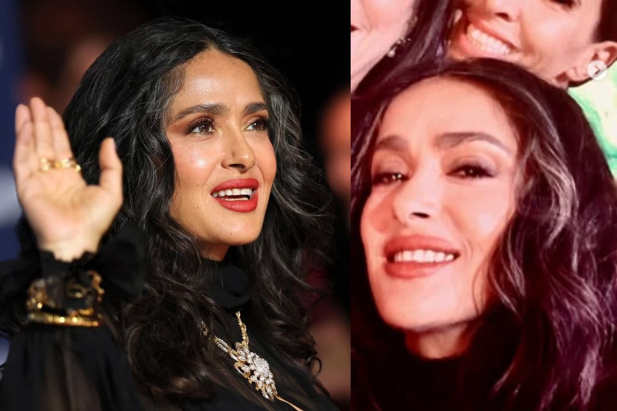 Salma Hayek se deja las canas y las presume en evento científico