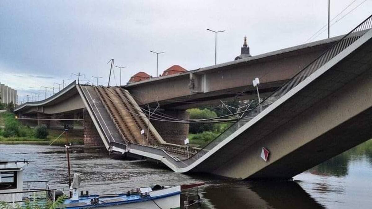 Fotografía del Puente derrumbado en Alemania. | Crédito: X @AliasMork