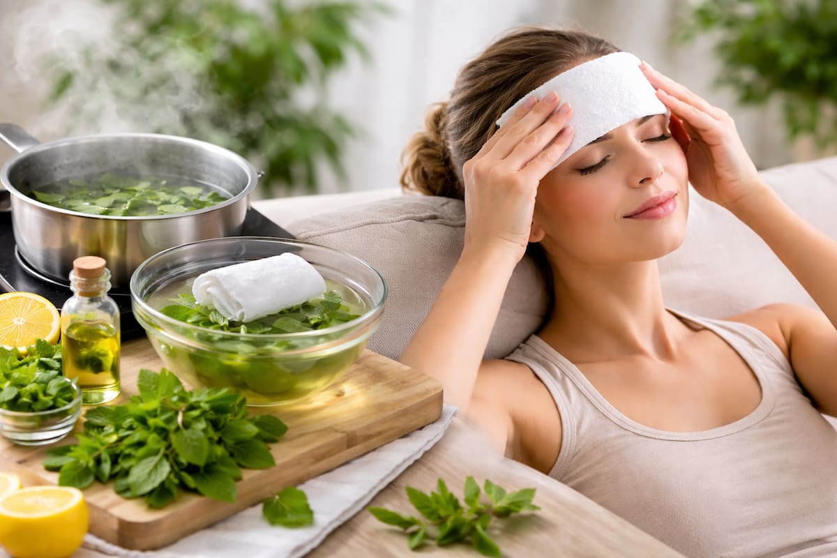Cómo aliviar dolor de cabeza con compresas de menta