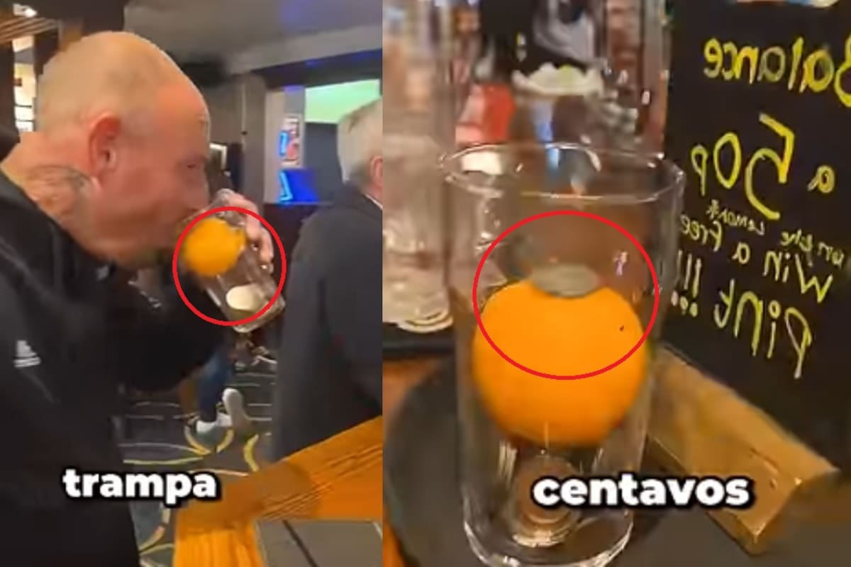 ¿Una cerveza gratis a cambio de tu salud?: hombre intenta peligroso reto viral con monedas, agua y un limón