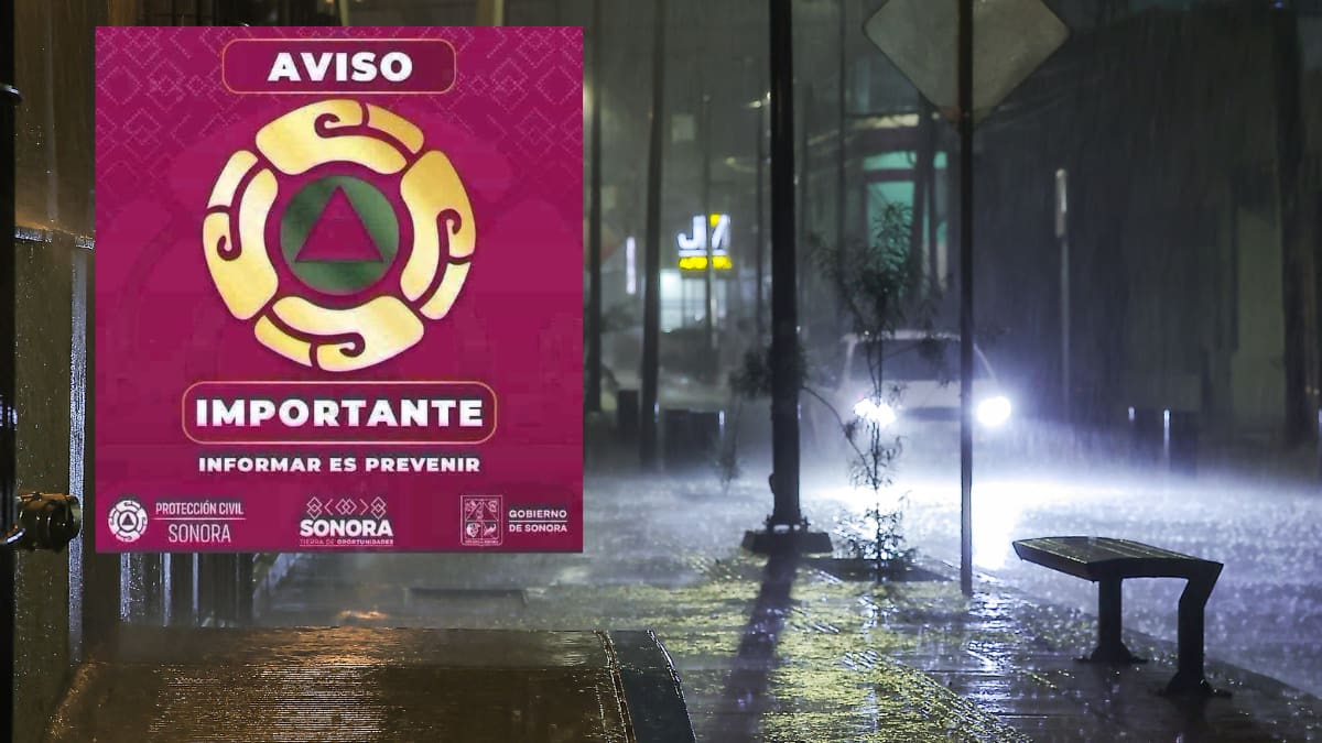 Lluvia acumula 20.8 milímetros en el Centro de Hermosillo y Protección Civil pide evitar arroyos, canales y calles con corriente ante más tormentas