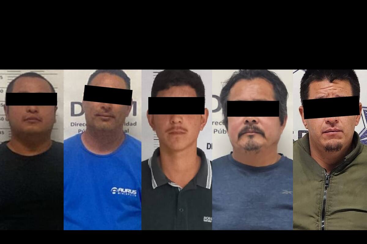 Cinco sujetos detenidos por robos de vehículos