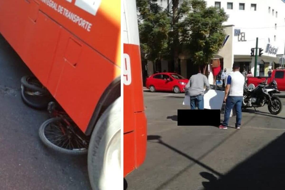 Camión arrolla y fractura a ciclista en el Centro de Hermosillo