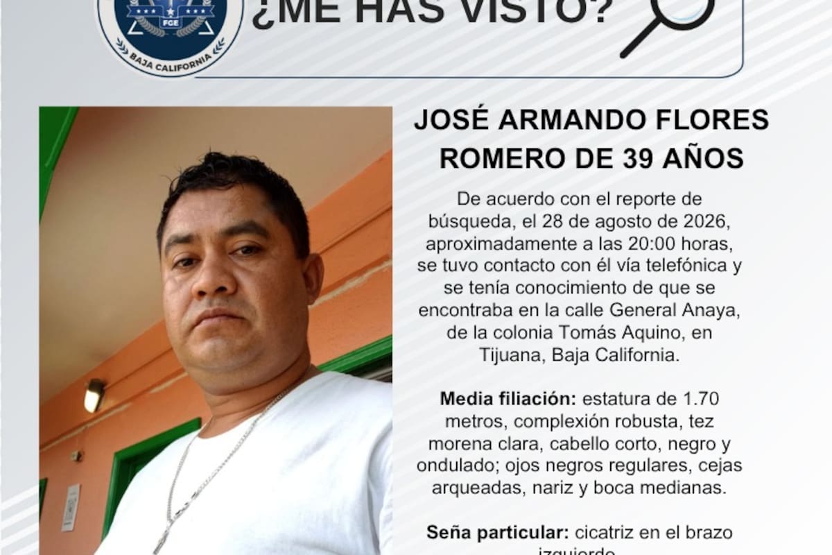 Se busca a José Armando Flores Romero de 39 años
