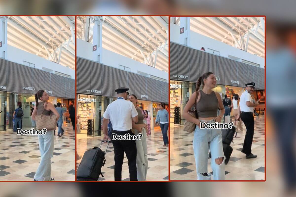 Piloto y pasajera se enamoraron a primera vista en un aeropuerto y todo quedó grabado en VIDEO; gracias a la viralización en TikTok pudieron encontrarse