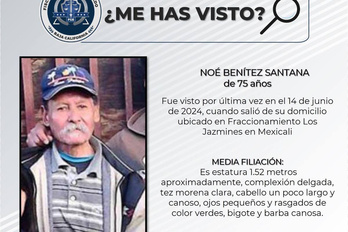 Familiares buscan a Noé Benítez Santana