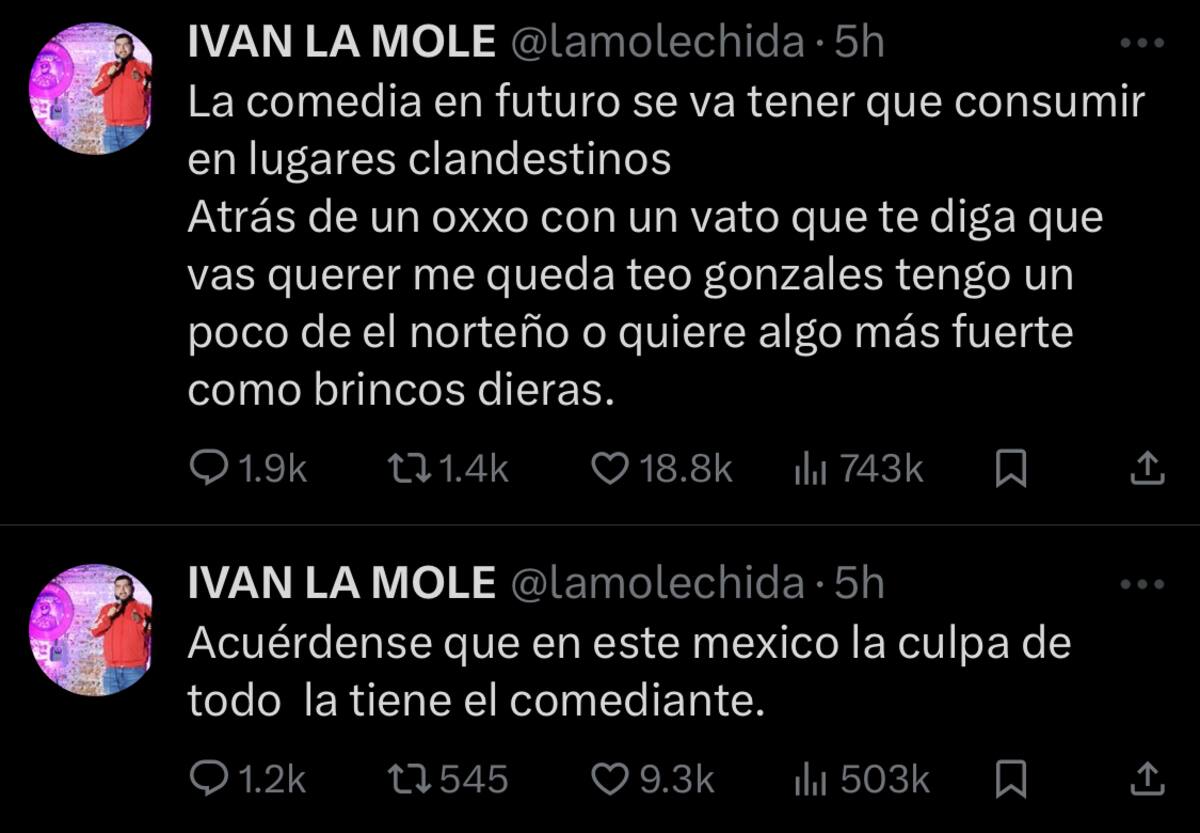 El comediante reaccionó a la cancelación de su show en Zapopan, Jalisco.