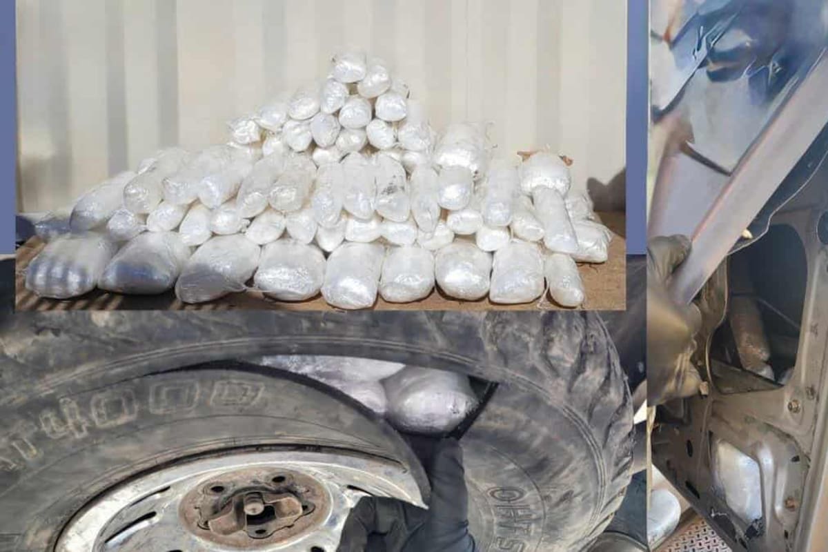 Decomisan 53 kilos de metanfetamina en garita de Nogales