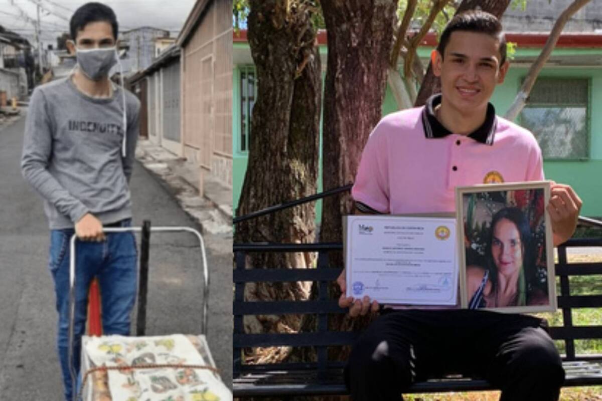 "Te amo, mamá": Vendiendo repostería en la calle, joven se gradúa y dedica título a su madre fallecida
