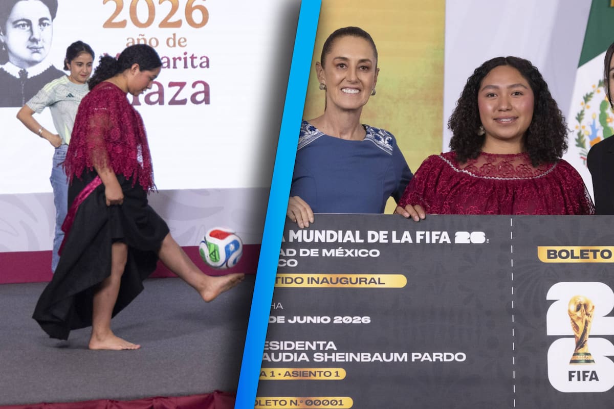 ¿Quién es Yolett Cervantes Cuaquehua, la joven náhuatl que juega futbol descalza y en falda, ganadora del boleto 001 del juego inaugural del Mundial 2026 entregado por Claudia Sheinbaum?
