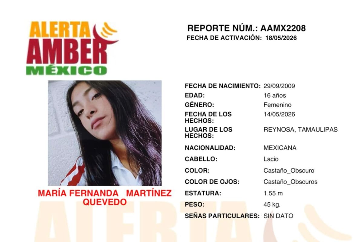 Activan alerta Amber por Maria Fernanda Martínez Quevedo