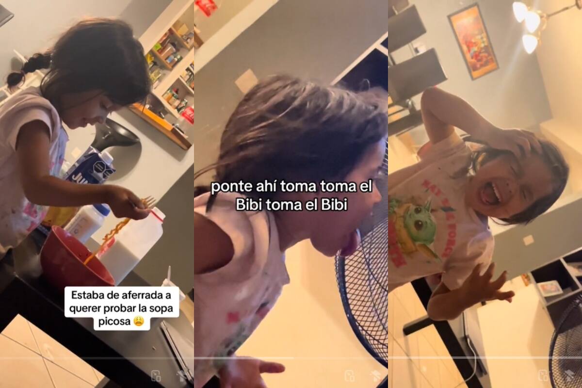 Niña no le hace caso a su madre y come una sopa picante: ¡termina llorando por el sabor!