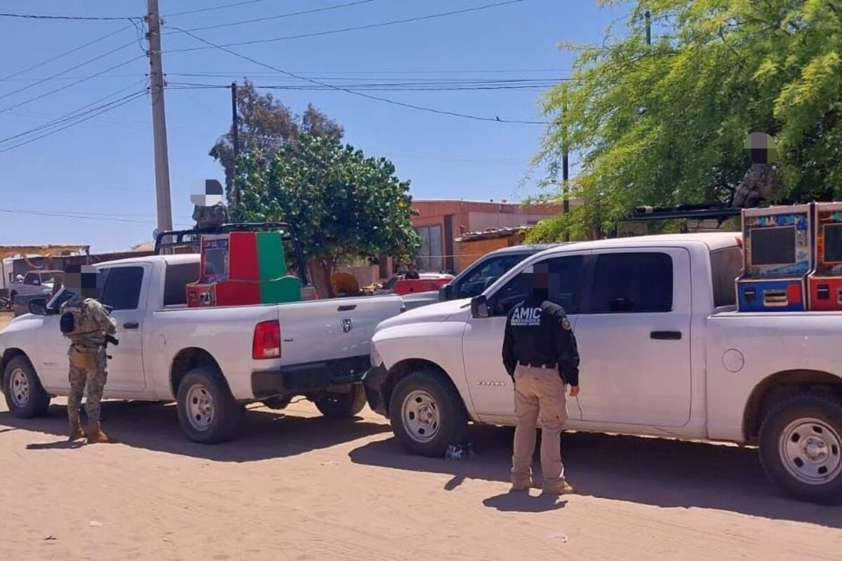 Asegura FGJES y SEMAR máquinas tragamonedas en el Golfo de Santa Clara