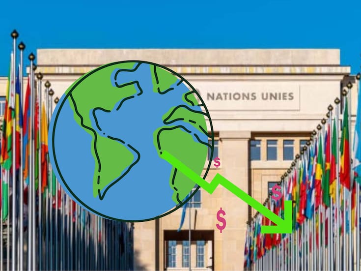 La ONU prevé que el crecimiento económico mundial baje a 2.7% en 2026, por debajo del nivel previo a la pandemia, con desaceleración en Estados Unidos, China y la Unión Europea, en un contexto marcado por aranceles, tensiones comerciales e inflación aún elevada