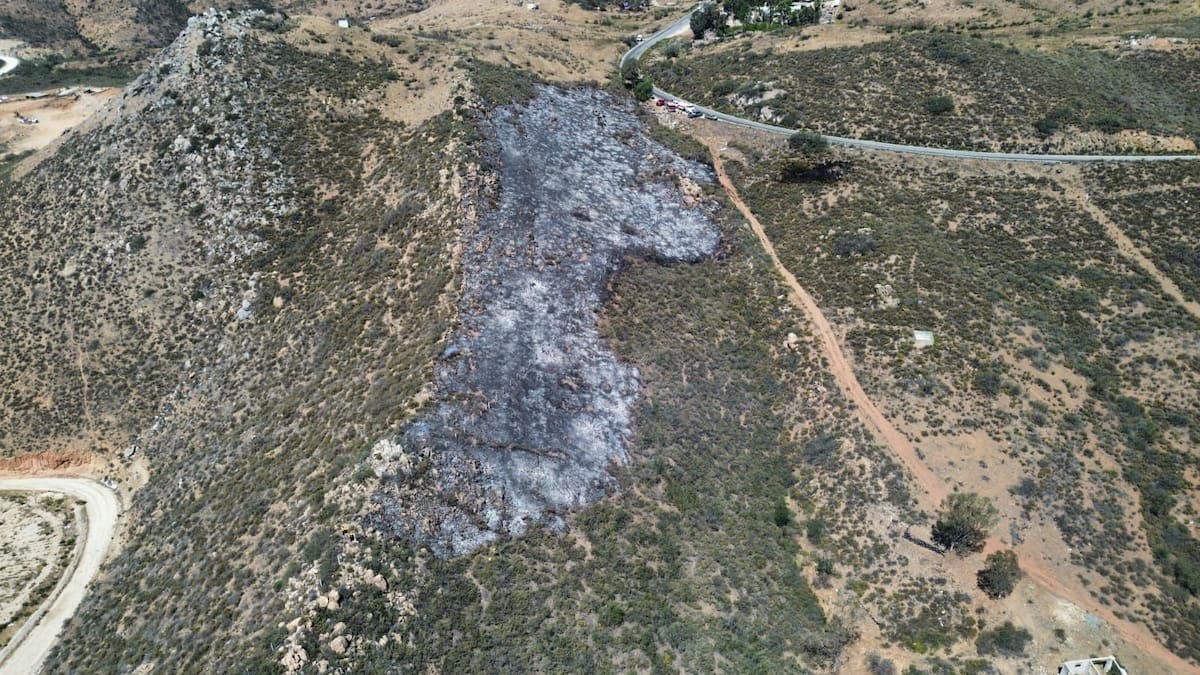 La zona de Ojos Negros es considerada propensa a incendios forestales debido a sus extensas áreas de vegetación seca y condiciones climáticas áridas. Foto. Cortesía
