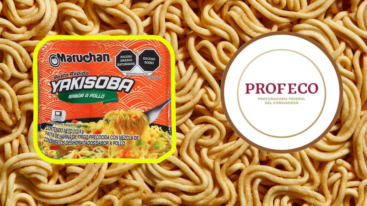 Profeco detecta que Maruchan Pasta Rápida Yakisoba sabor pollo tiene más grasa de la declarada en su etiqueta: reportó 6.1 gramos por cada 100 gramos preparados, pero el laboratorio encontró 8.8 gramos, una diferencia de 44%