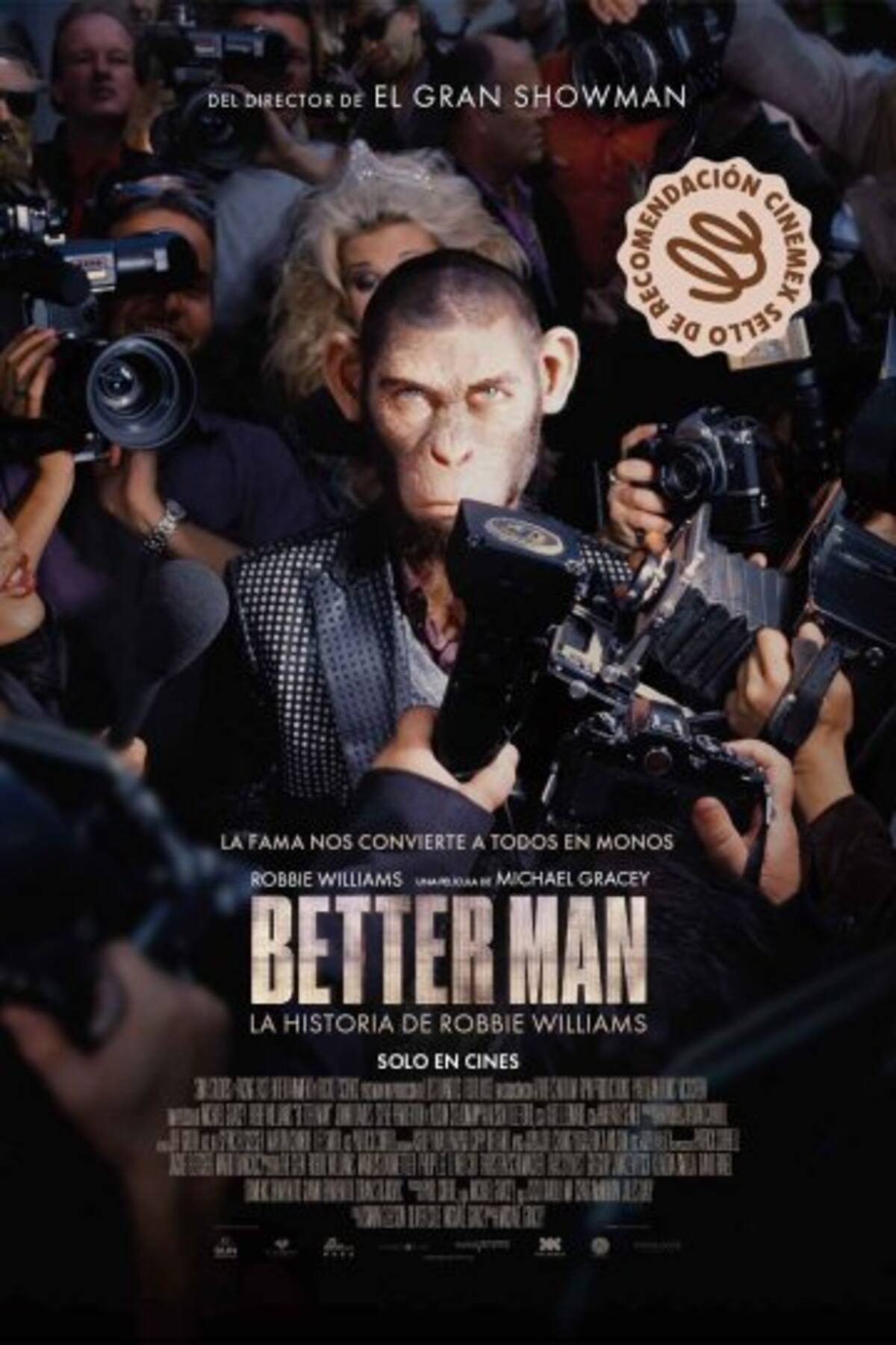 Better Man: El biopic de Robbie Williams, nominado a Mejores Efectos Visuales, explora la vida del cantante en un relato sobre fama y lucha personal.