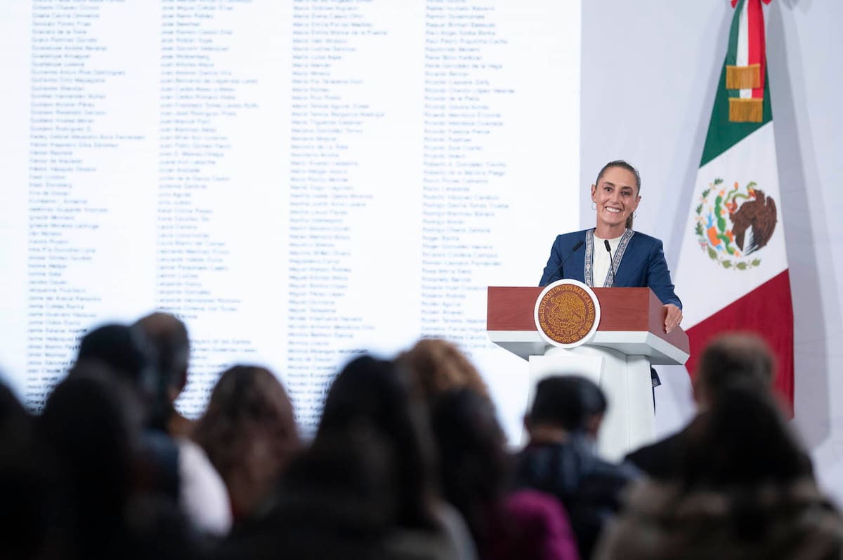 Cuauhtémoc, Ciudad de México. 04 de febrero 2026. La presidenta constitucional de los Estados Unidos Mexicanos, la Doctora Claudia Sheinbaum Pardo en conferencia de prensa matutina en el salón de la Tesorería de Palacio Nacional. | Foto: Saúl López Escorcia/Presidencia