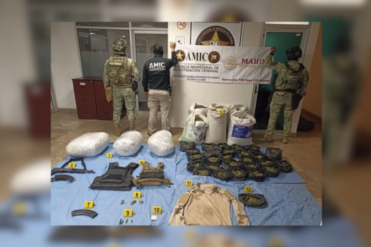 Operativo en Ciudad Obregón: decomisan 90 kilos de droga y un fusil “cuerno de chivo”
