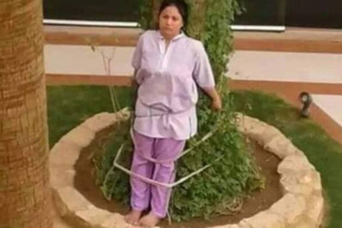 Atan a empleada doméstica a un árbol por descuidar muebles