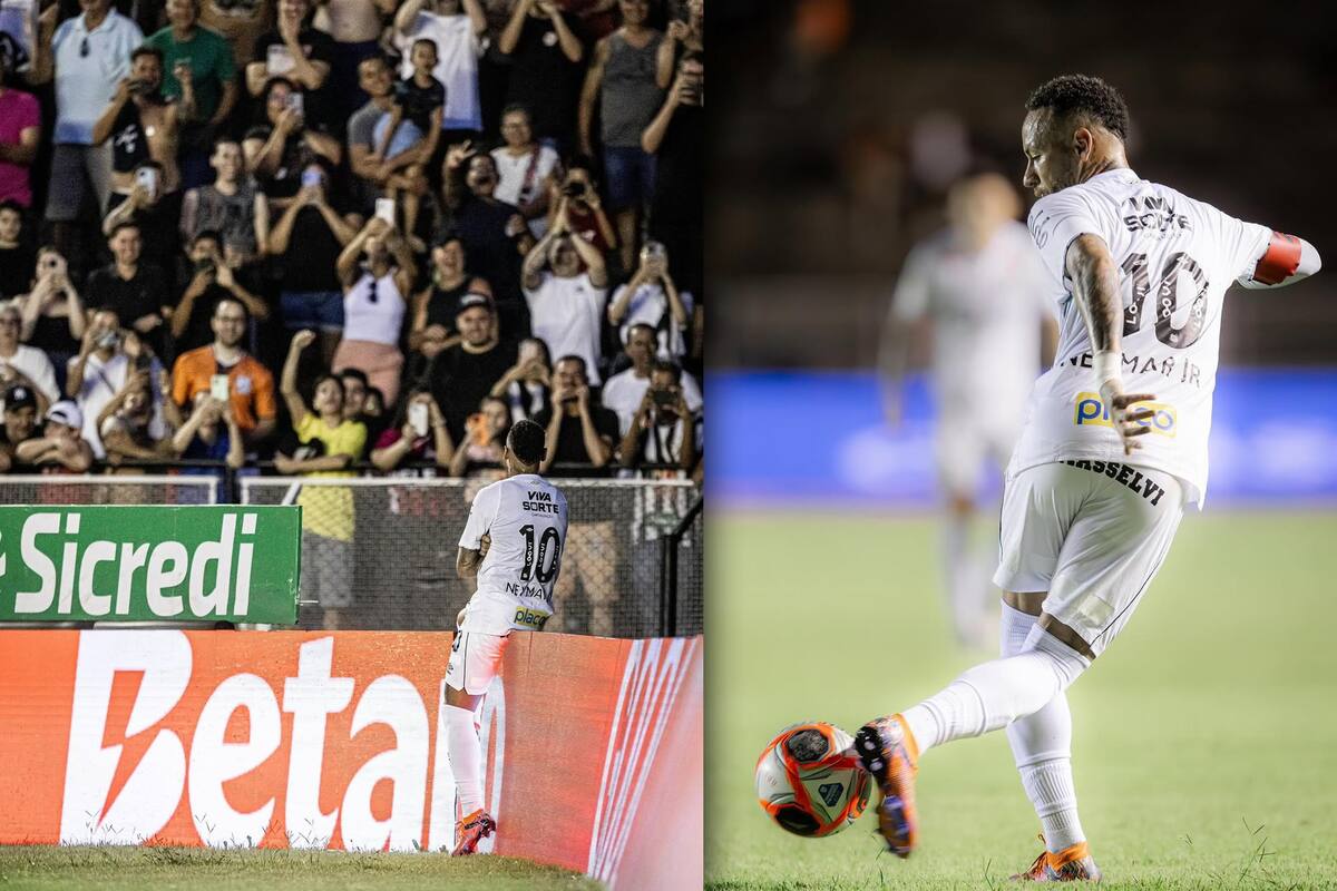 Neymar impresiona y marca GOL OLÍMPICO con el Santos de Brasil