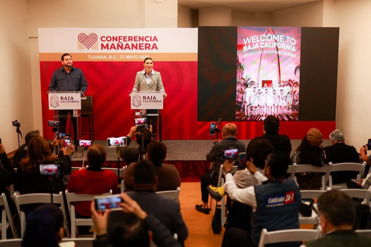 El gobierno estatal presentó el programa “Baja Fut Fest”, con transmisiones gratuitas del Mundial 2026 en Tijuana y Mexicali; además, se confirmó que la Selección Nacional de Irán tendrá a Tijuana como sede de entrenamiento durante la justa mundialista. Foto: Cortesía