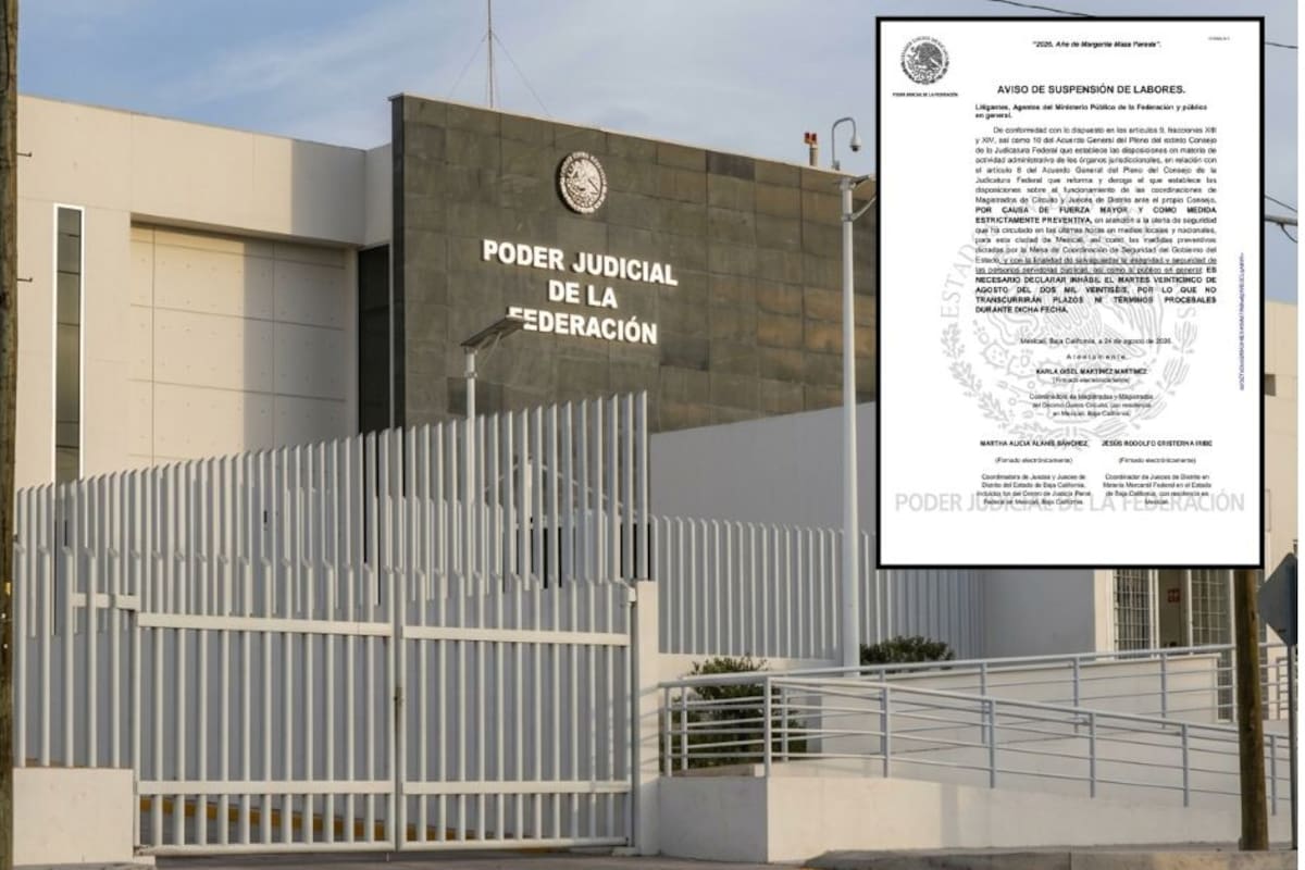 Alerta de seguridad en Mexicali: suspenden labores en el Poder Judicial