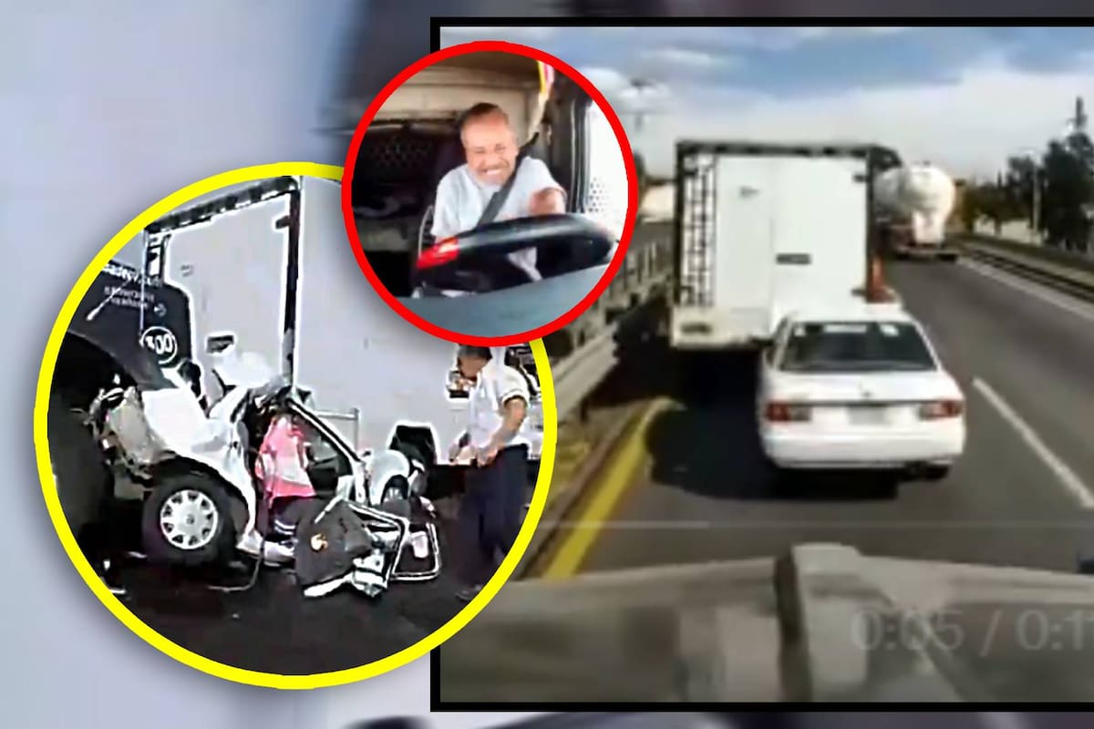 Tráiler no alcanza a frenar y ‘aplasta’ a Tsuru en autopista Puebla-Orizaba; el impactante video se vuelve viral