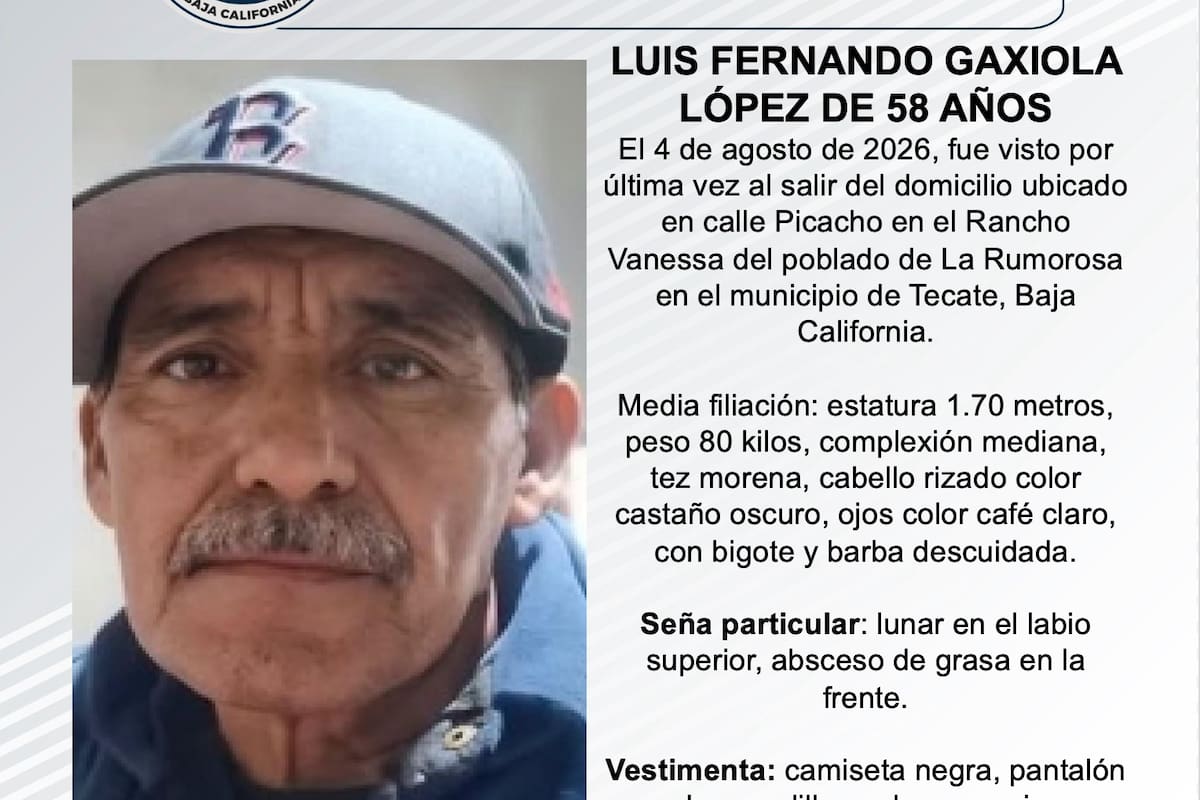 Se busca Luis Fernando Gaxiola López de 58 años