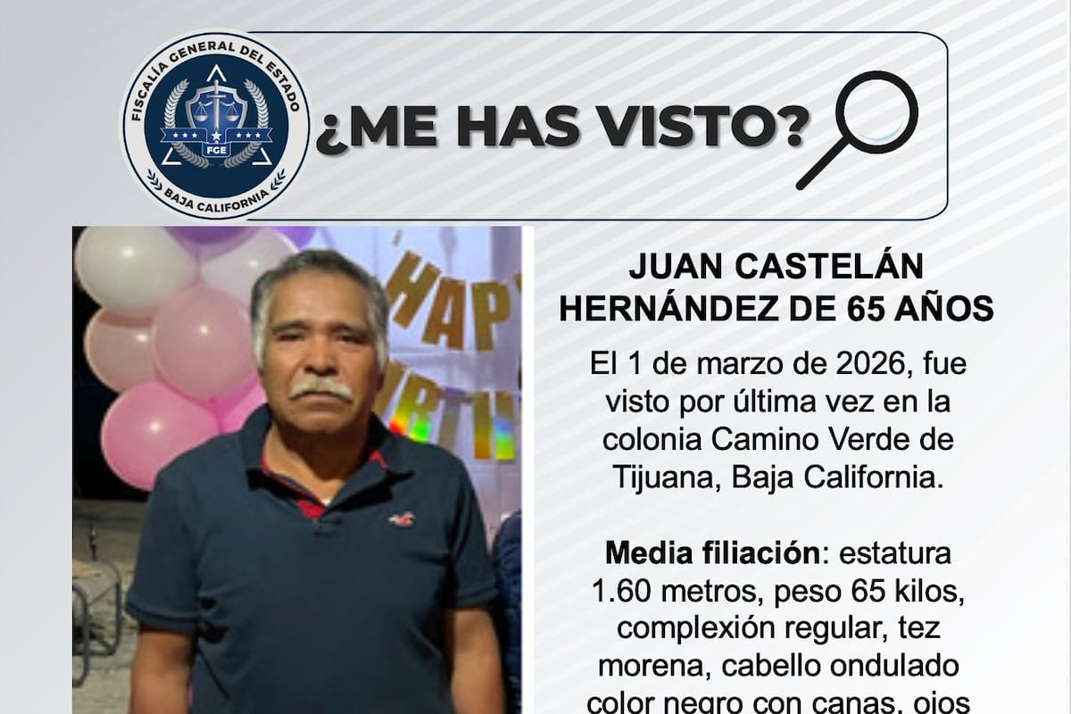 Se busca a Juan Castelán Hernández de 65 años