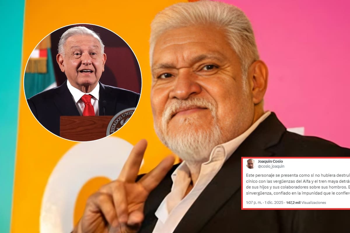 Joaquín Cosío arremete de nuevo contra AMLO por las consecuencias de su sexenio