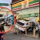 Vehículo termina al interior de una tienda de conveniencia en Monterrey tras intentar evitar choque contra otro automóvil