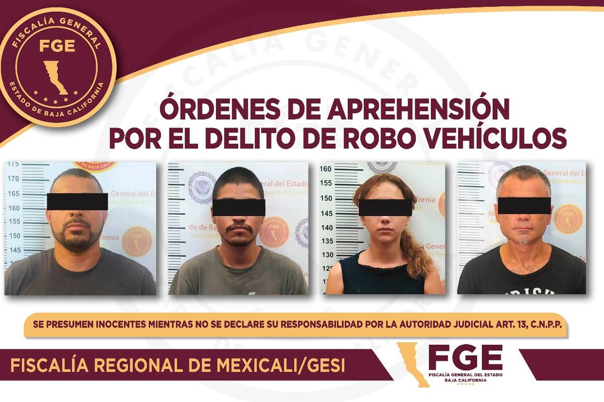 Arrestan a cuatro por robo de autos