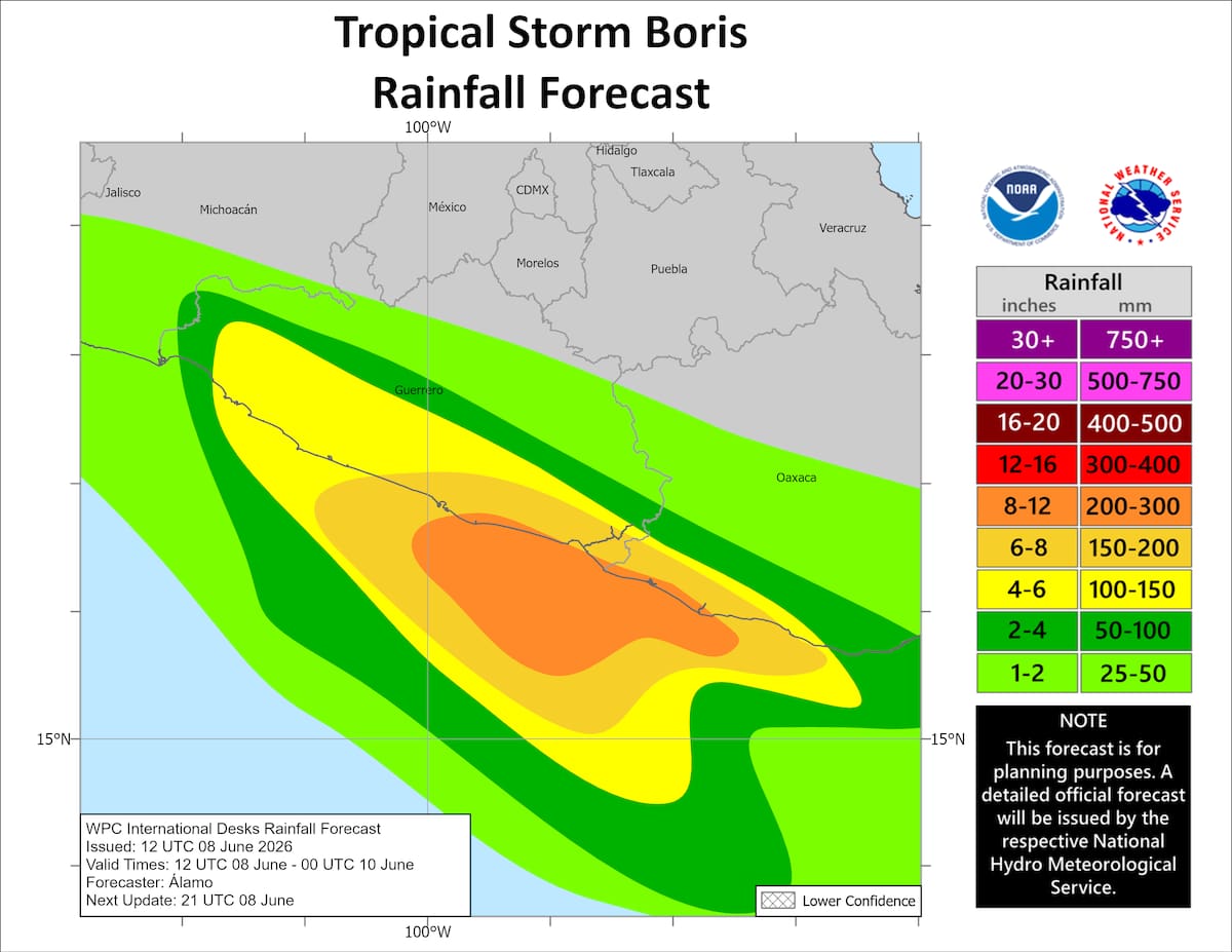 Tormenta tropical Boris, NHC.