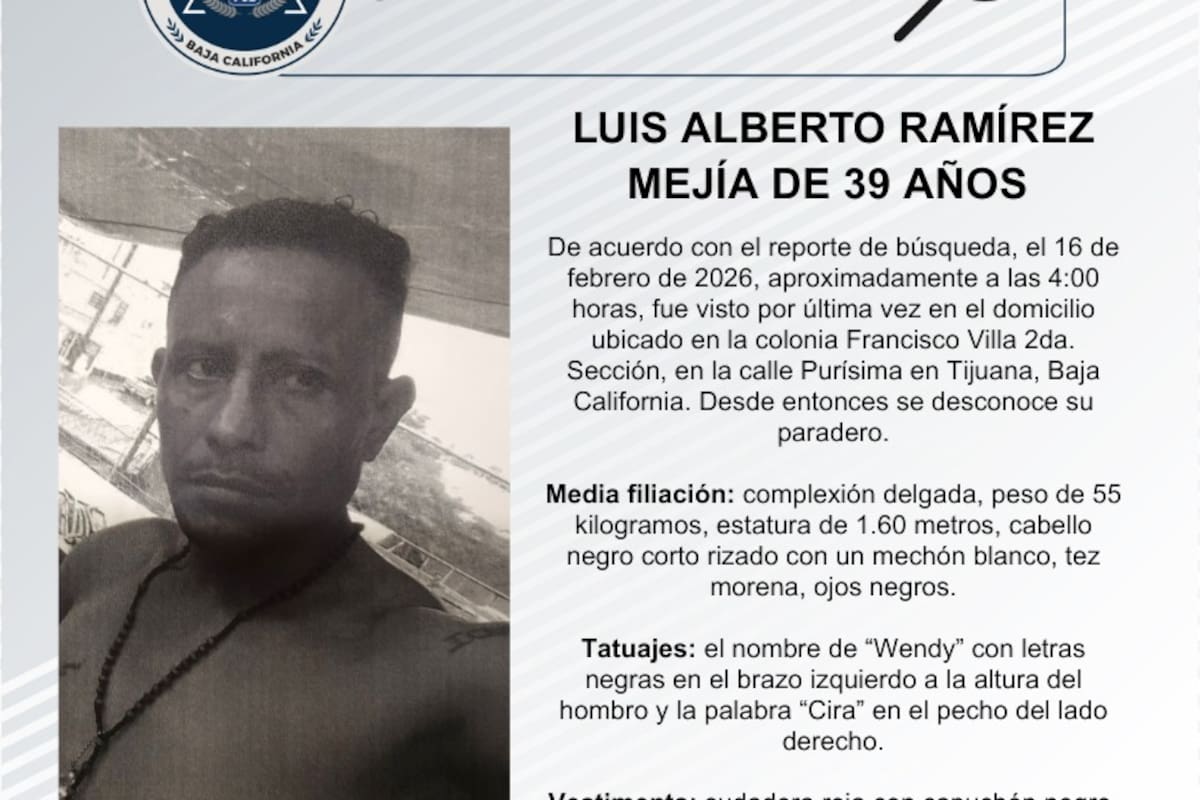 Se busca a Luis Alberto Ramírez Mejía de 39 años