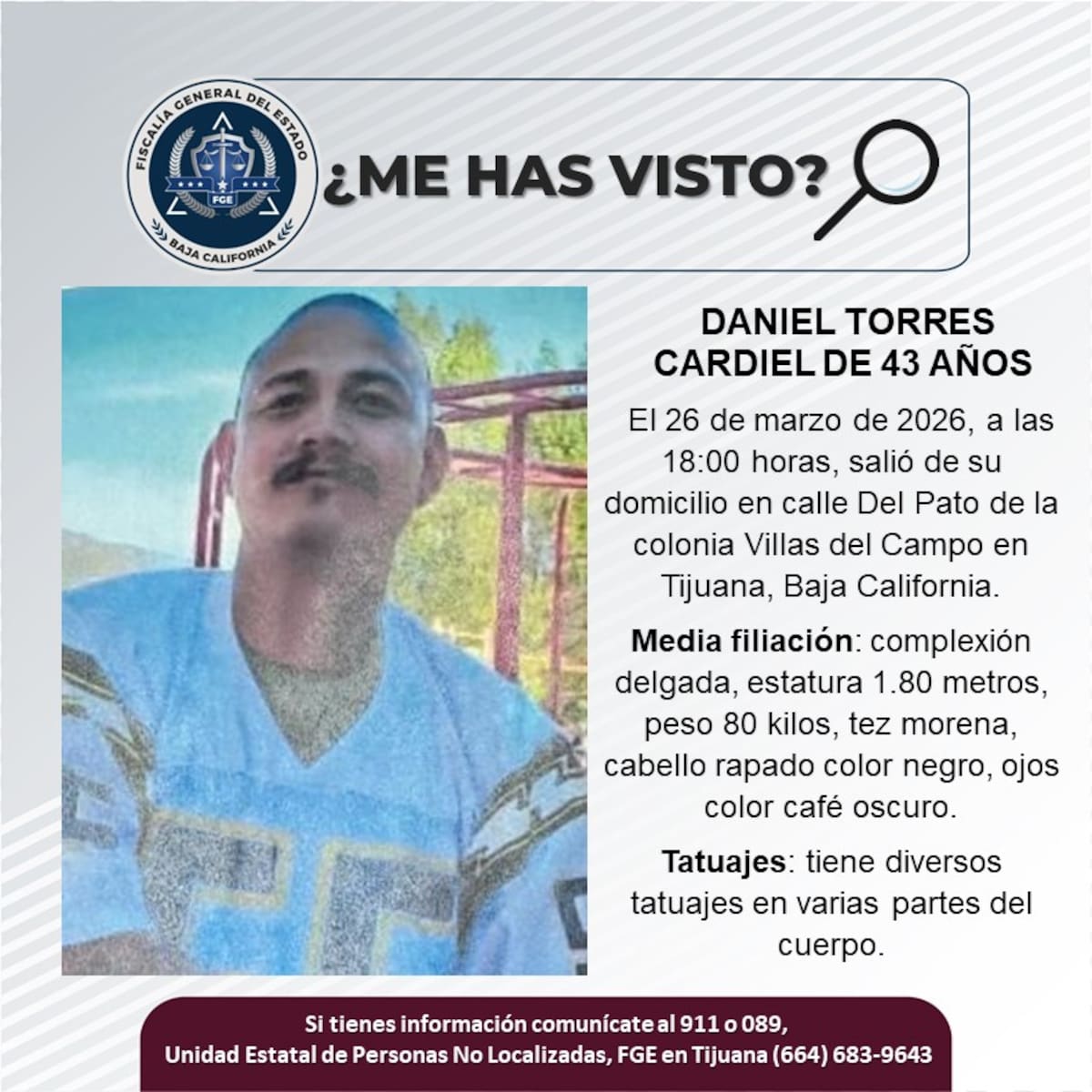 Fue vista por última vez el 26 de marzo de 2026.