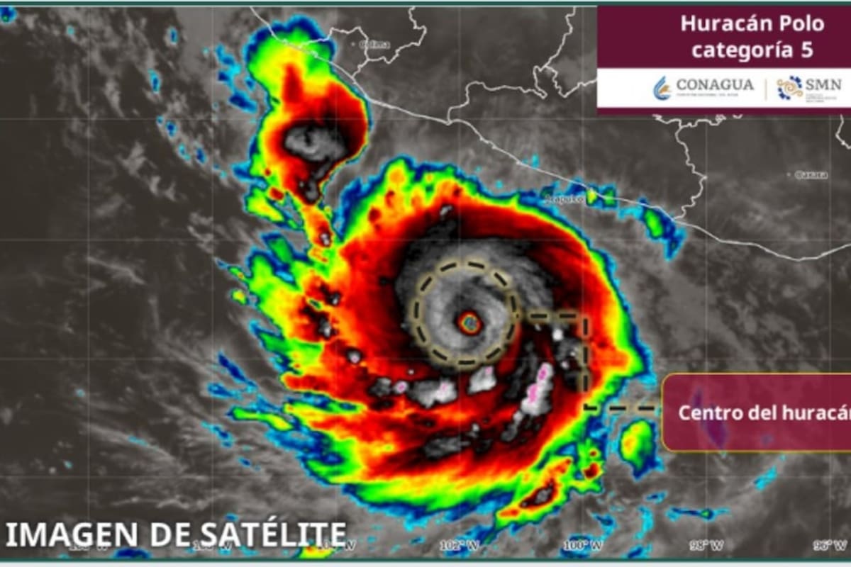 Huracán Polo mantiene alerta por lluvias intensas y oleaje de hasta 9 metros en el Pacífico mexicano