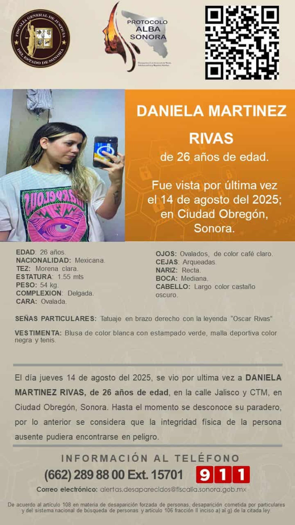 Alerta Alba, Daniela Martínez Rivas.