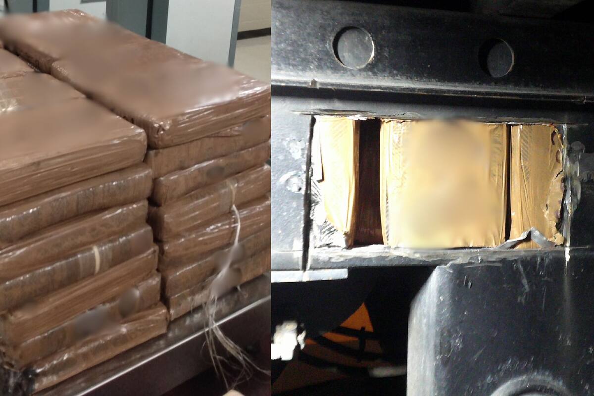 Interceptan cargamento de drogas en chasis de un camión