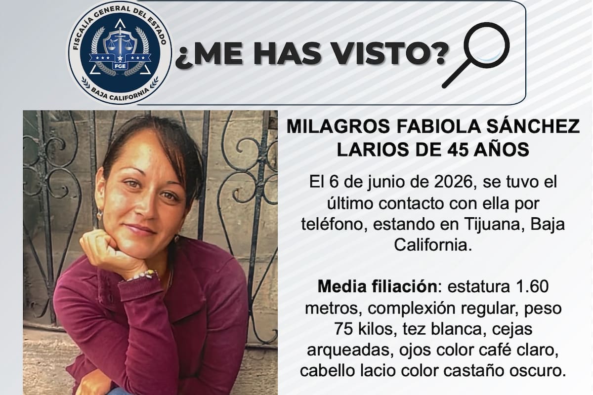 Se busca Milagros Fabiola Sánchez Larios de 45 años