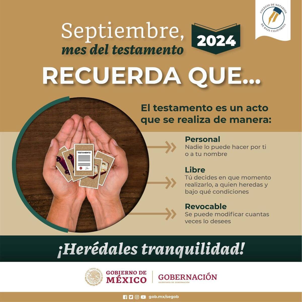 Septiembre mes del testamento.
