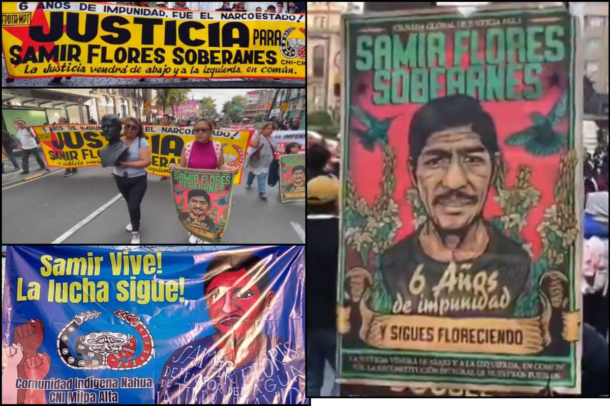 Marcha en CDMX exige justicia por el asesinato de Samir Flores Soberanes
