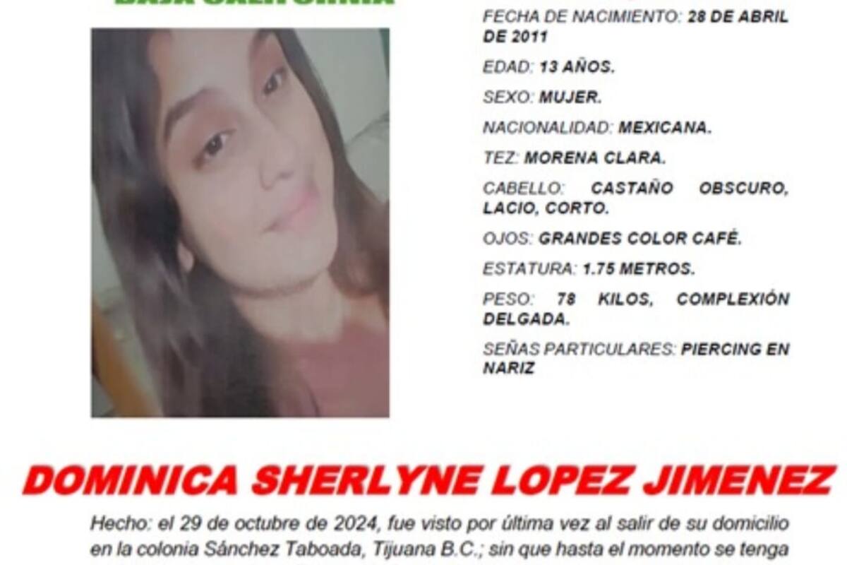 Activan Alerta Amber por Dominica Sherlyne López Jiménez de 13 años