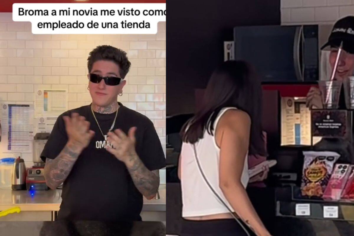 Influencer se hace pasar por trabajador del restaurante favorito de su novia y se vuelve viral