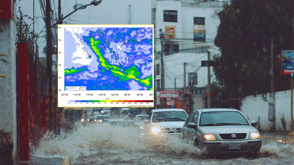 El SMN informó que entre el 18 y 20 de agosto se esperan lluvias intensas en varias regiones del país y temperaturas superiores a 45 °C en el norte. Foto: Especial