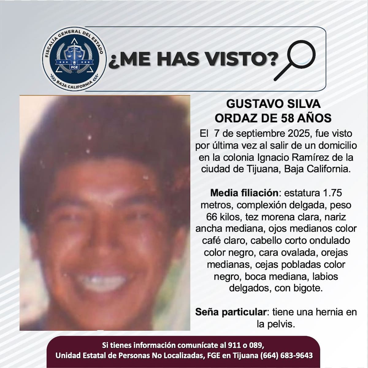 Fue visto por última vez el 7 de septiembre de 2025