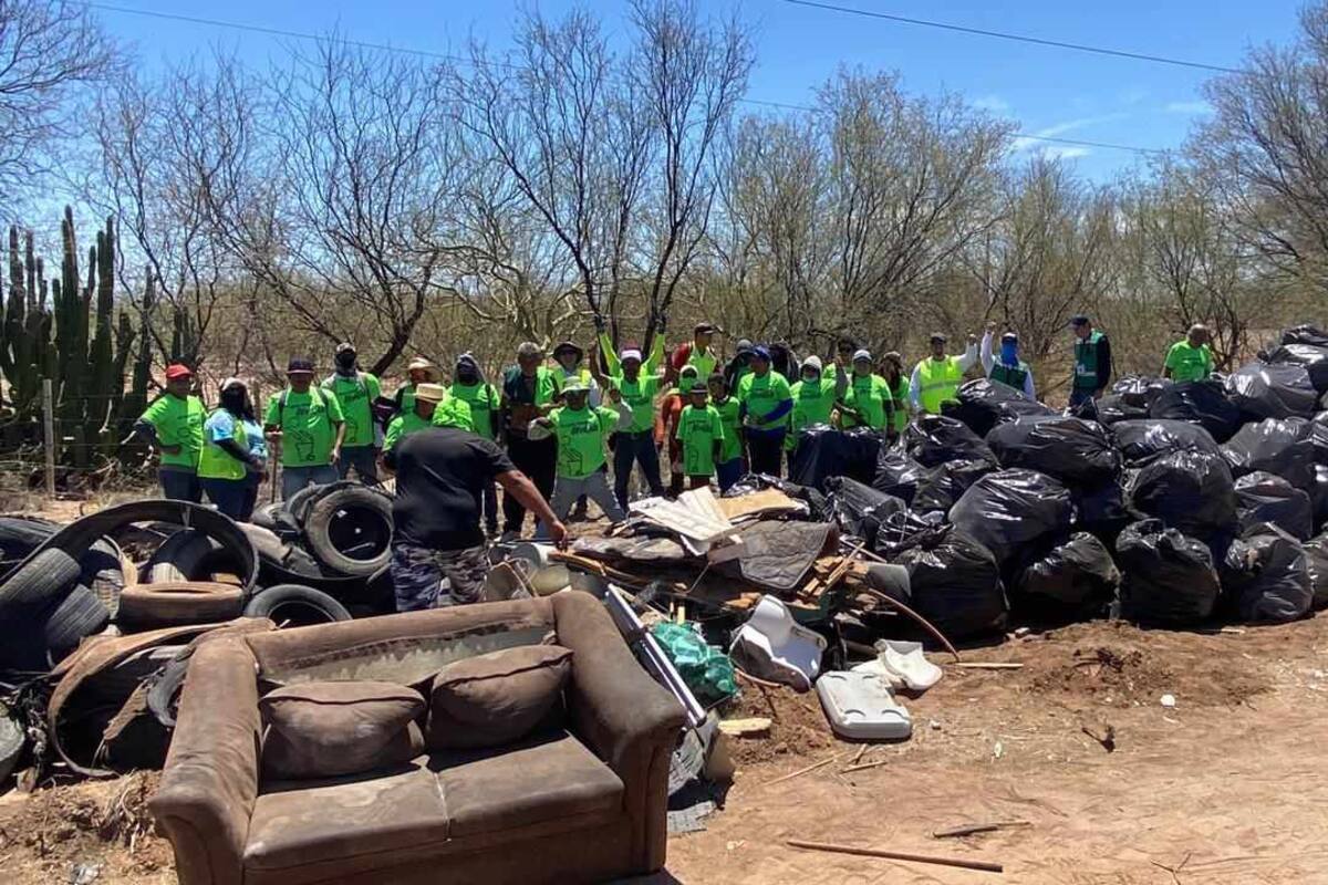 368 llantas y 194 bolsas de basura fueron recolectadas por el patronato Kino Limpio y Seguro