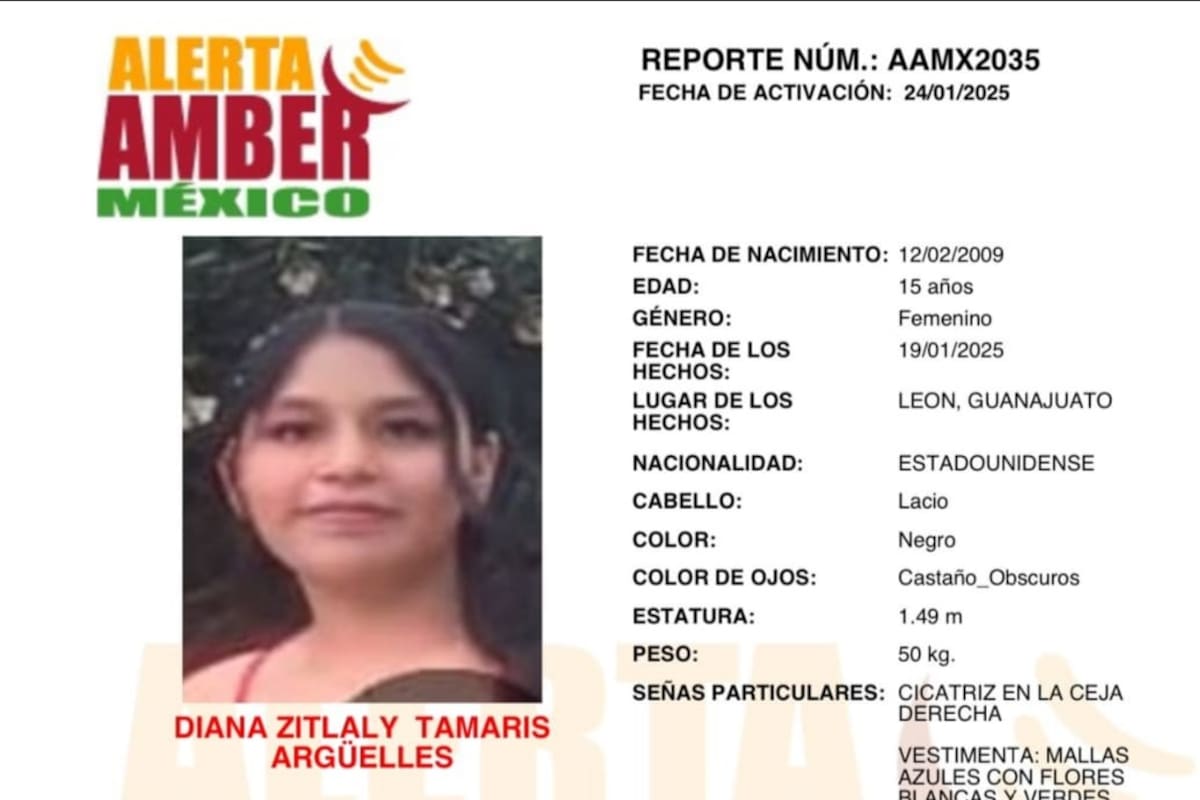 Activan Alerta Amber por Diana Zitlaly Tamaris Argüelles